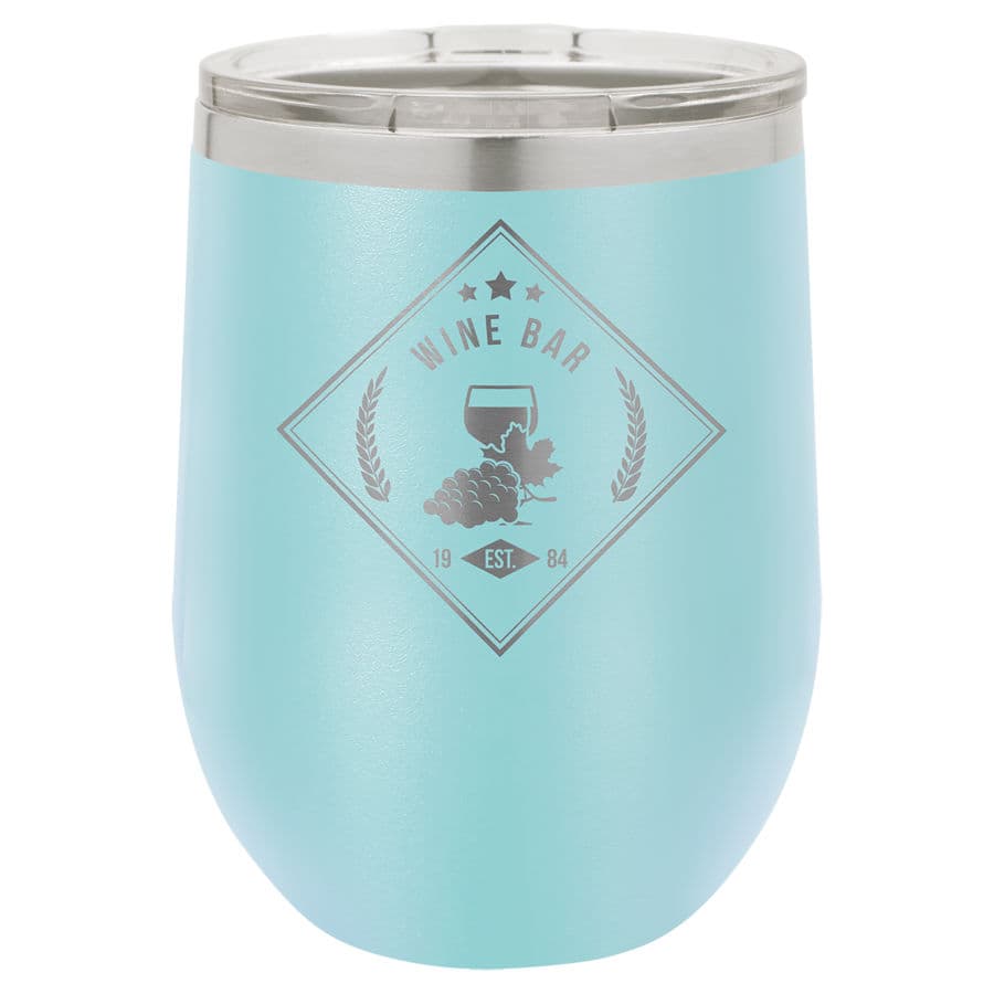 Light Blue 12 oz. Stemless Tumbler with Clear Lid — view 1 of 2