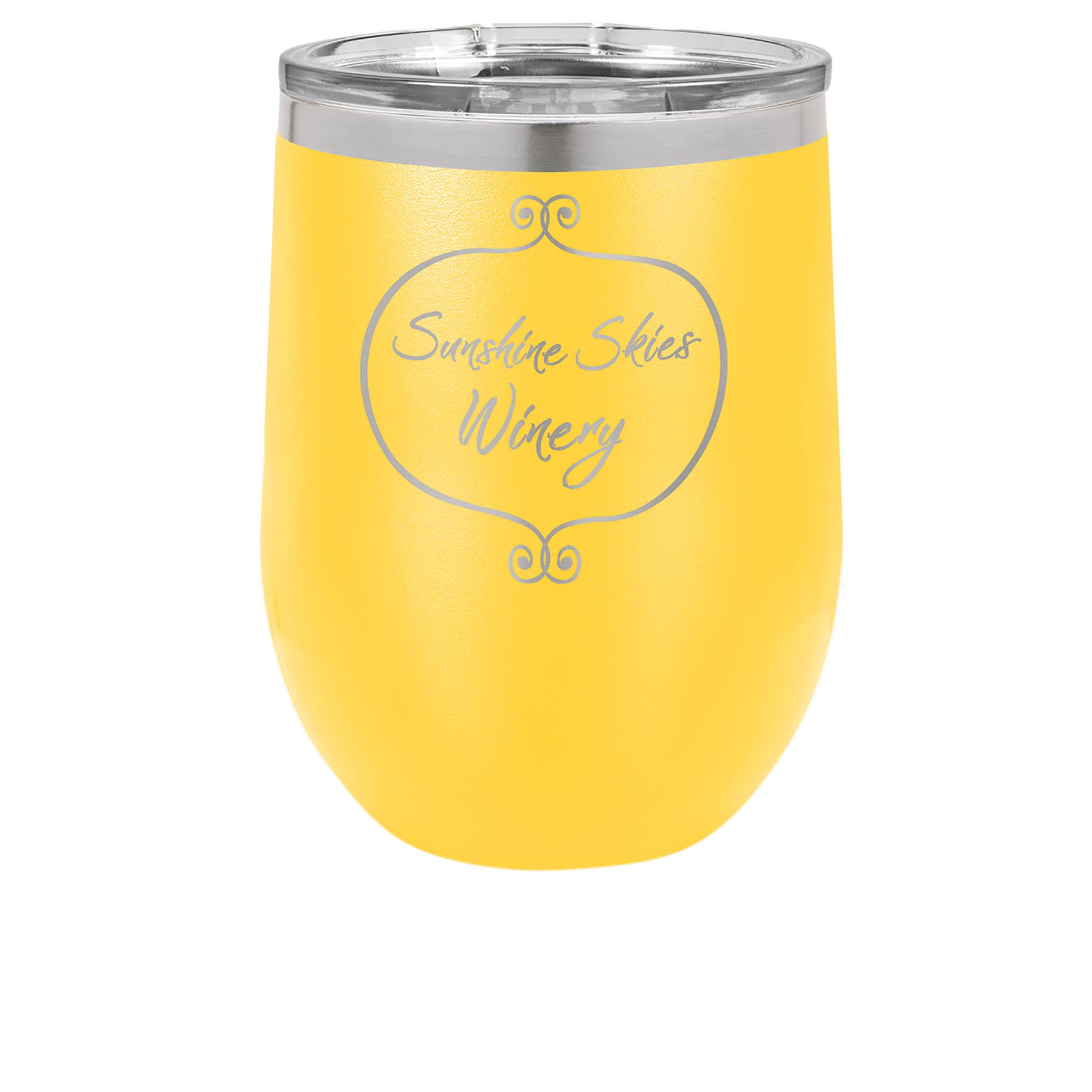 Yellow 12 oz. Stemless Tumbler with Clear Lid — view 1 of 2