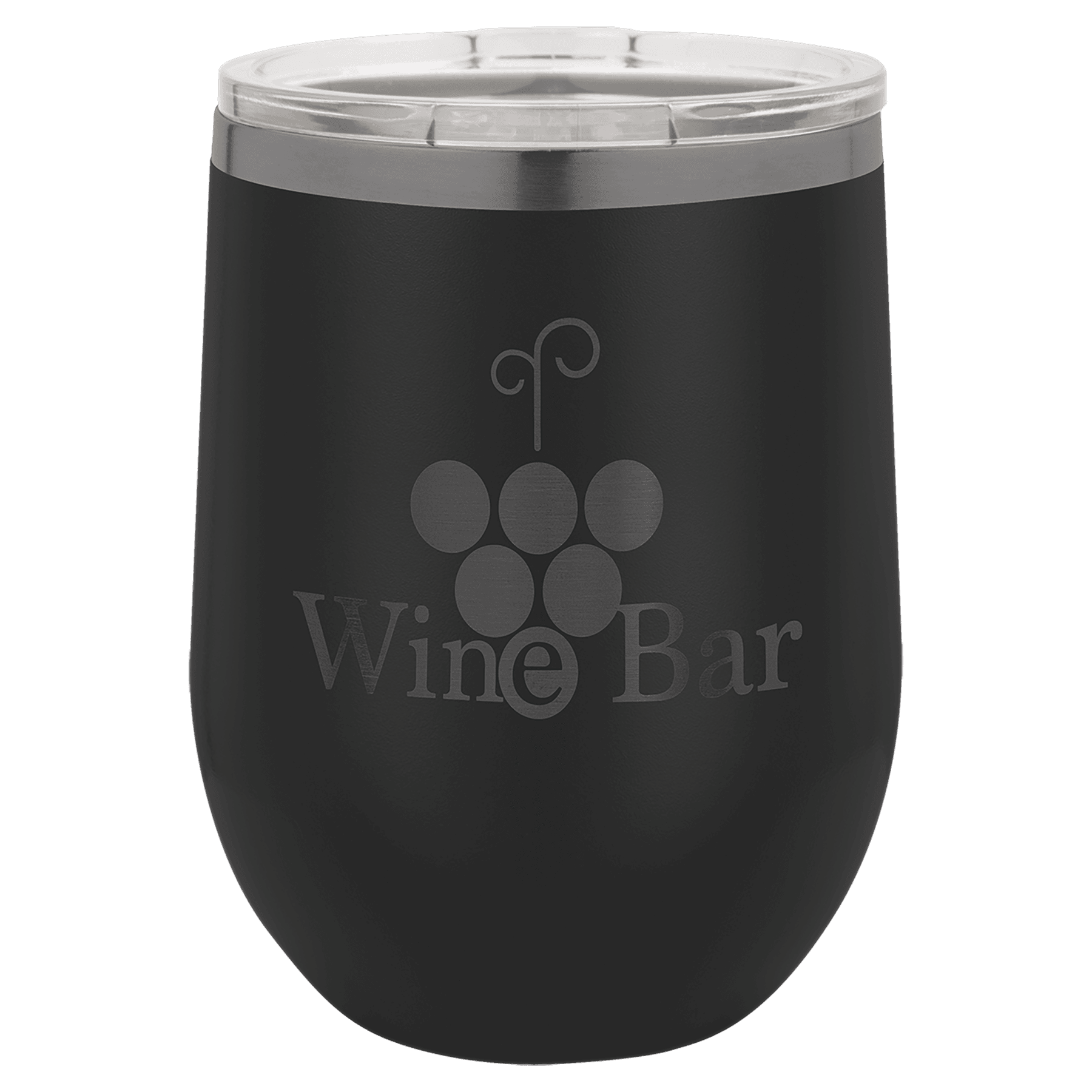 12 oz. Black/Ghost Black ION-Plated Stemless Wine Tumbler with Lid — view 1 of 2