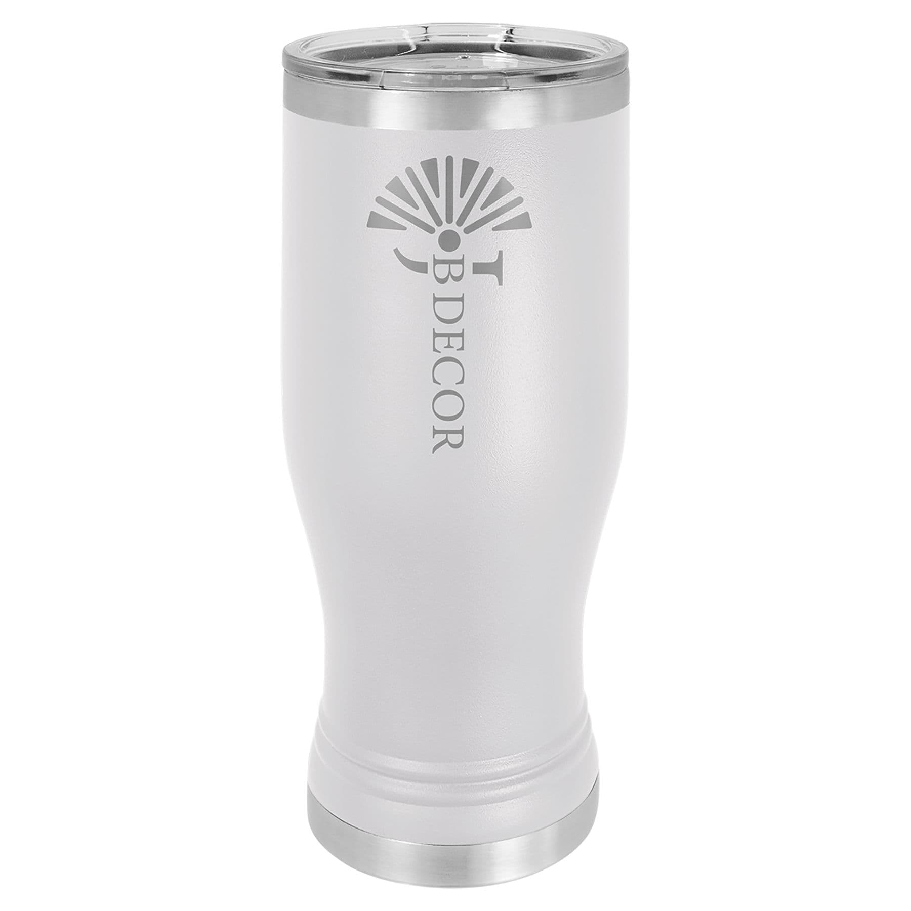 White 20 oz. Pilsner with Clear Lid — view 1 of 2