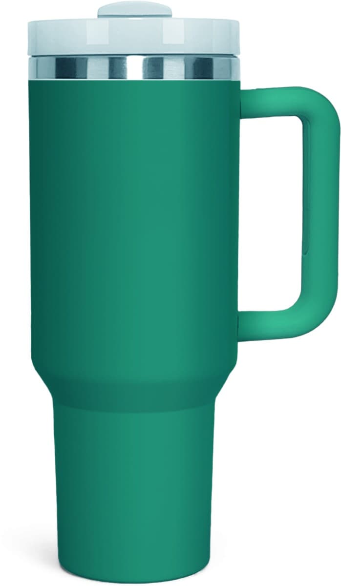 Personalized 40oz Tumbler with Handle & Straw – Forest