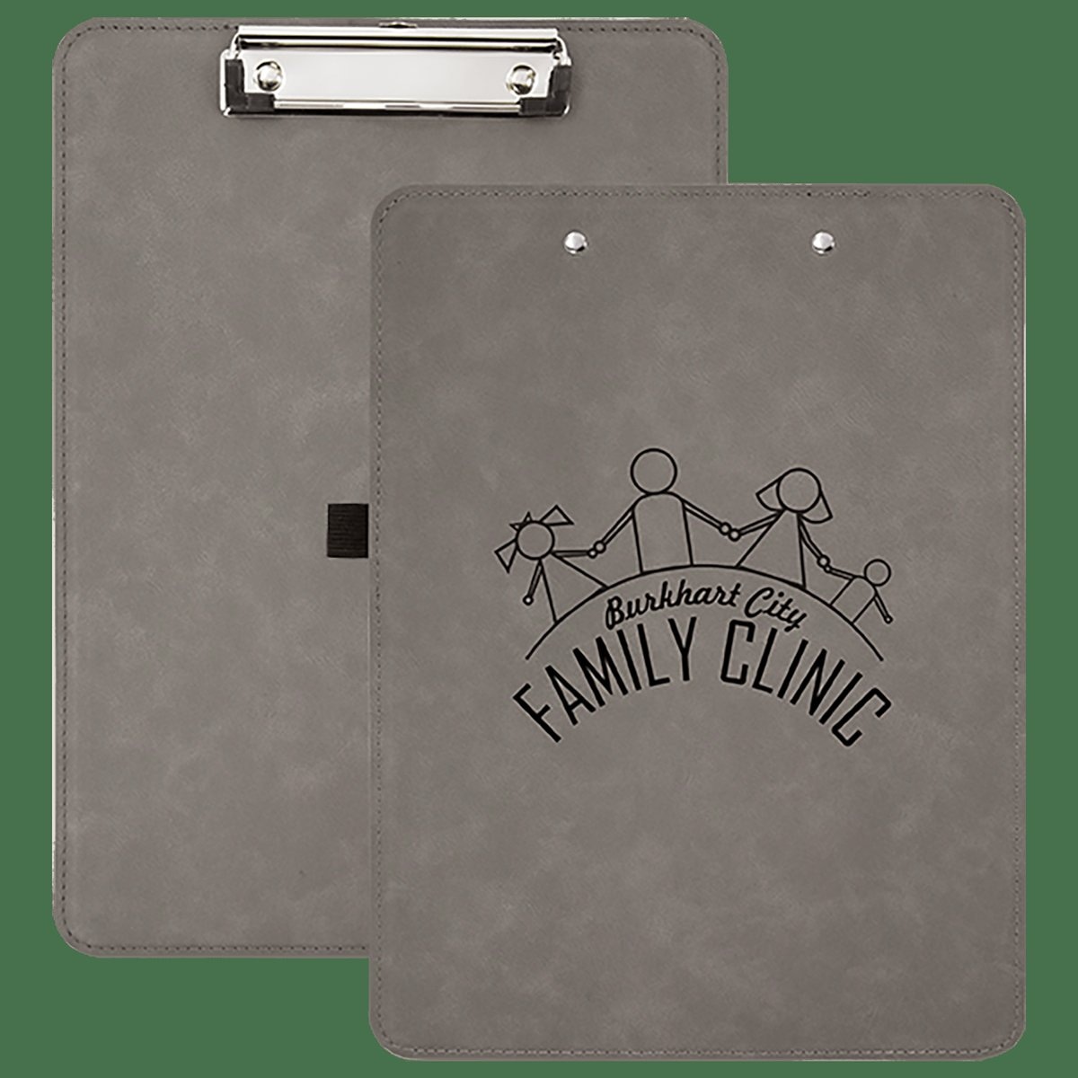 Gray Laserable Leatherette Clipboard