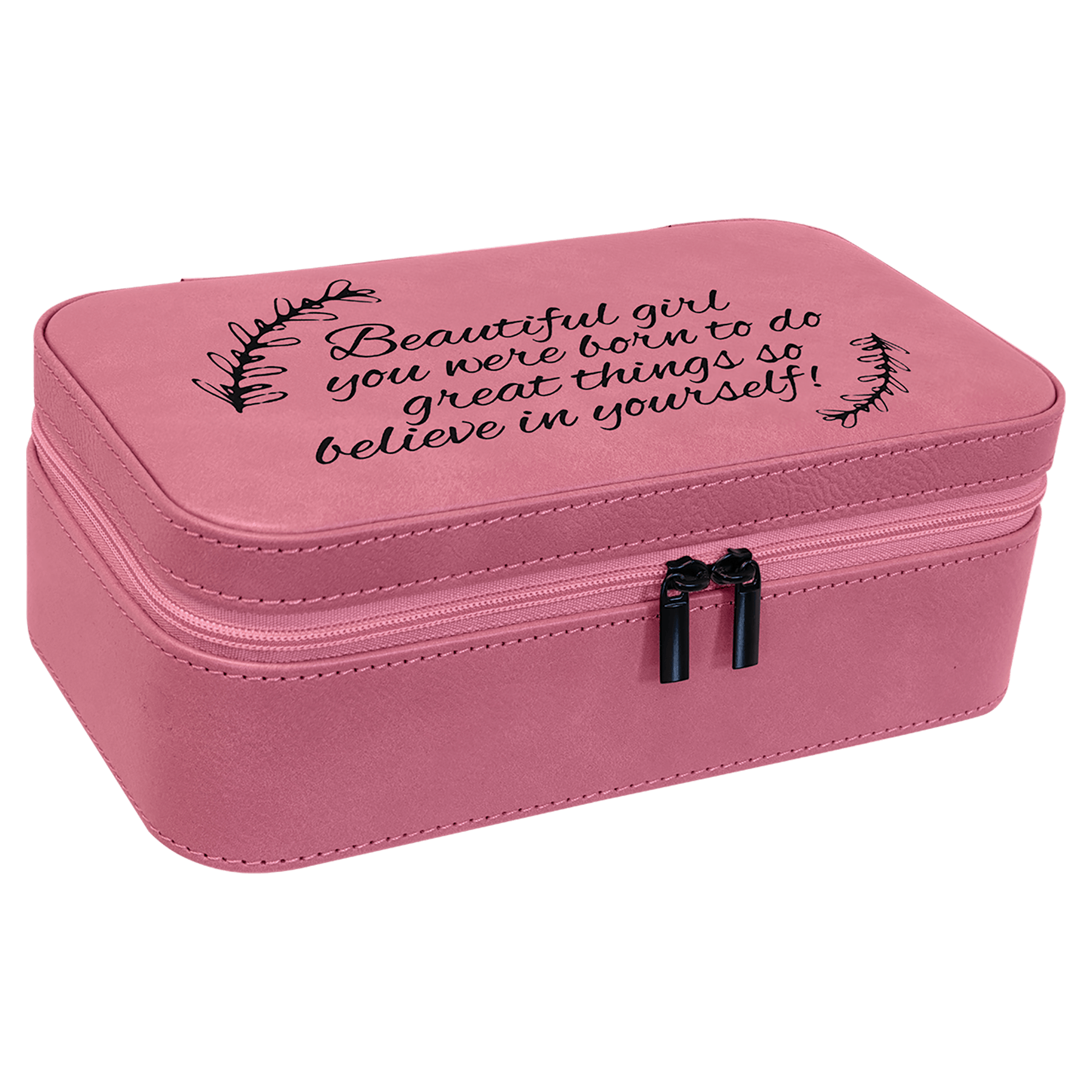 Büyük Suni Deri Takı Kutusu – Pembe — görsel 1/6