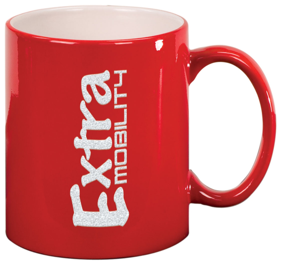 11 oz. Yuvarlak Seramik Kupa – Kırmızı/Beyaz — görsel 1/2