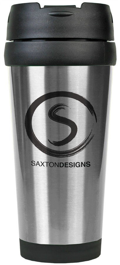 Gloss Silver 16 oz. Travel Mug — view 1 of 2