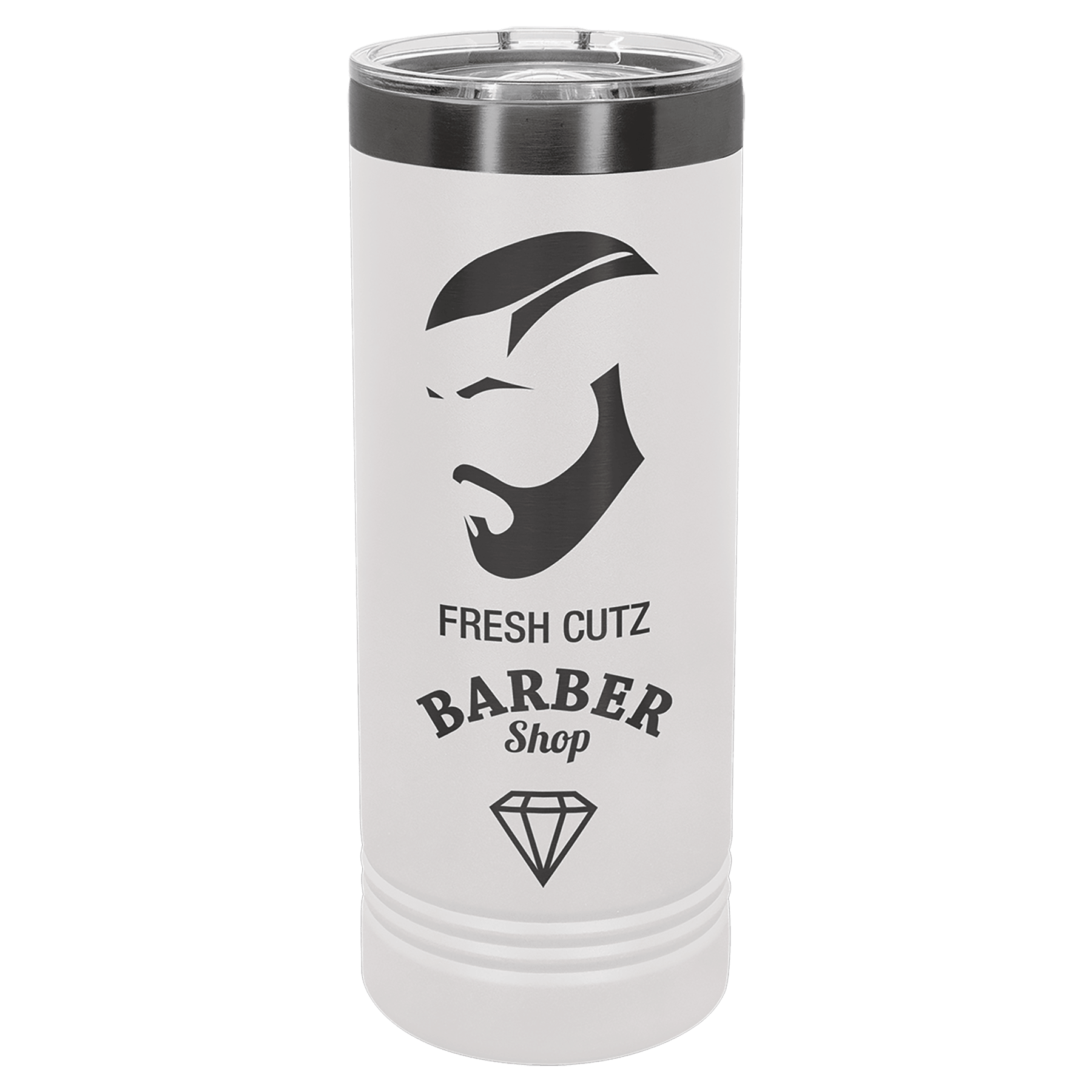 22 oz. İnce Termos – Beyaz/Hayalet Siyah — görsel 1/2