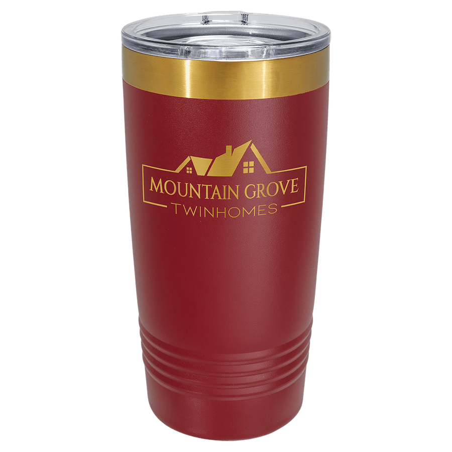 20 oz. Bordo/Parlak Altın İyon Termos Bardak