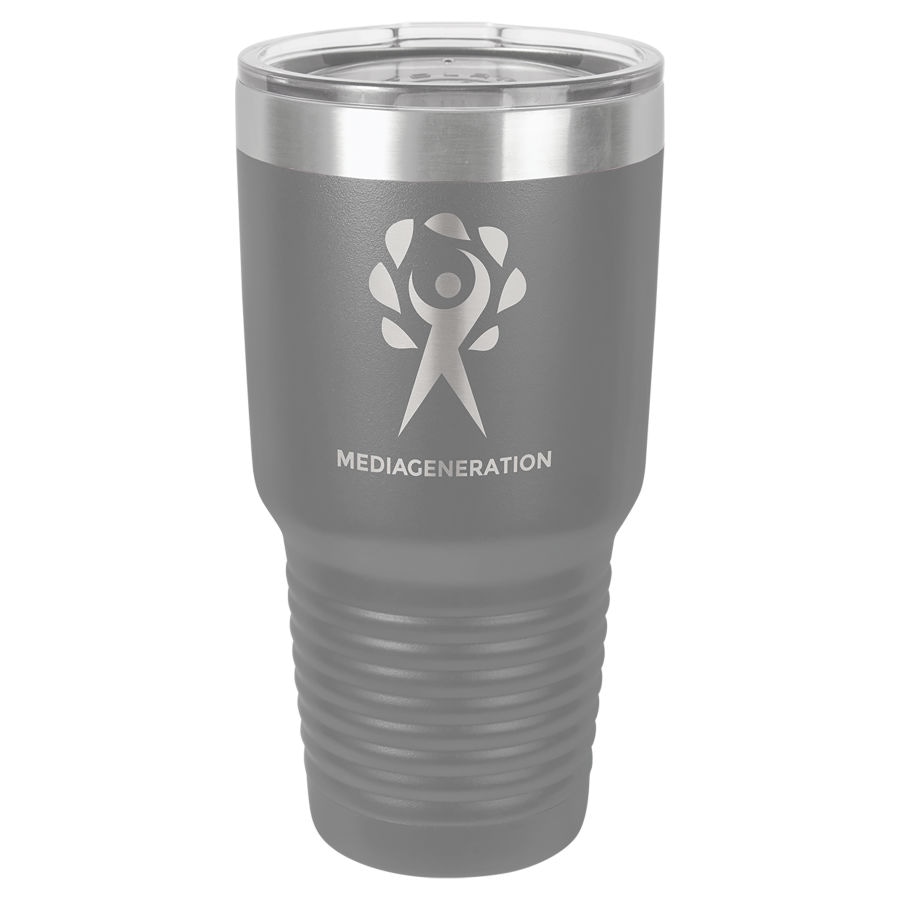 30 oz. Koyu Gri Ringneck Termos Bardak, Standart Kapaklı — görsel 1/2