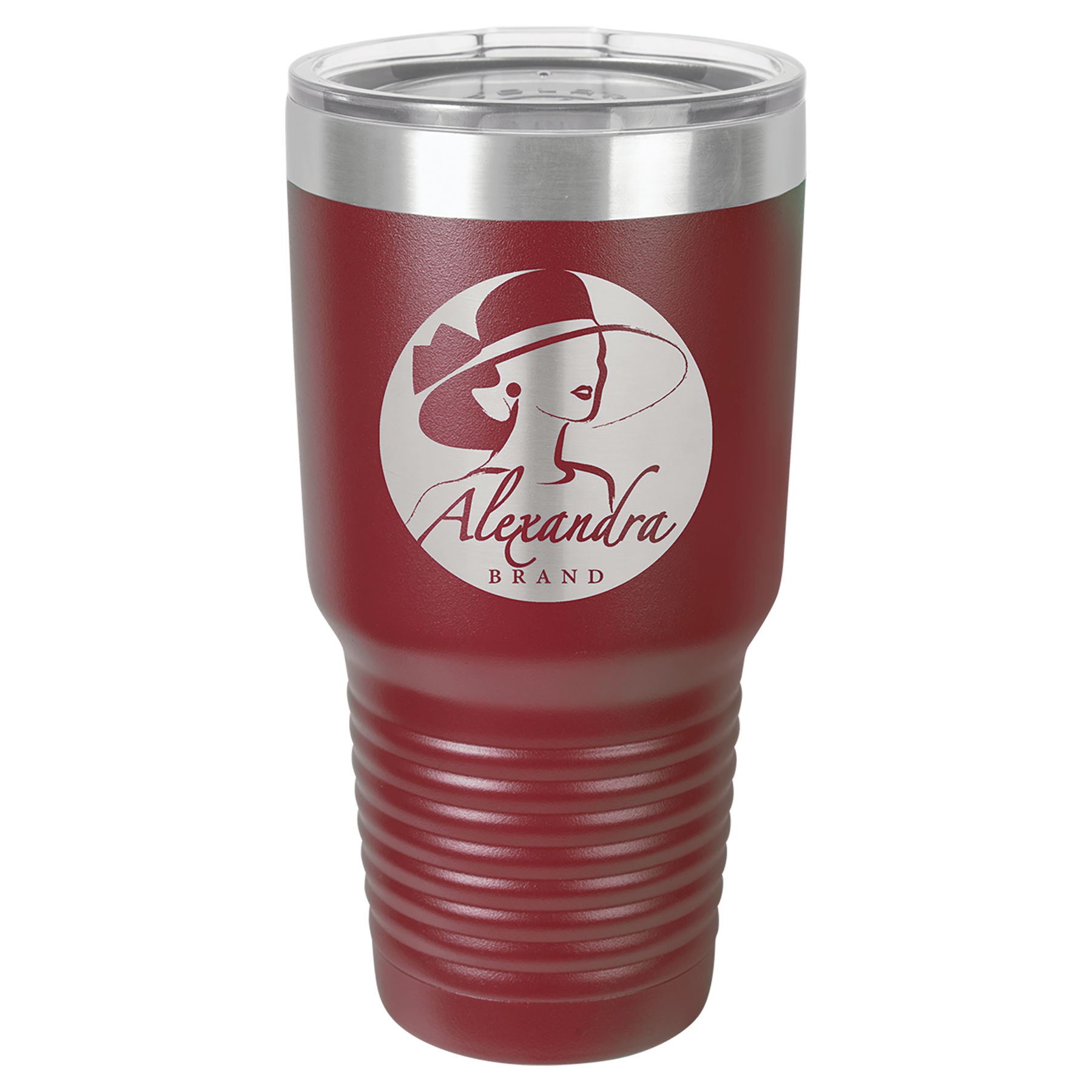 30 oz. Bordo Ringneck Termos Bardak, Standart Kapaklı — görsel 1/2