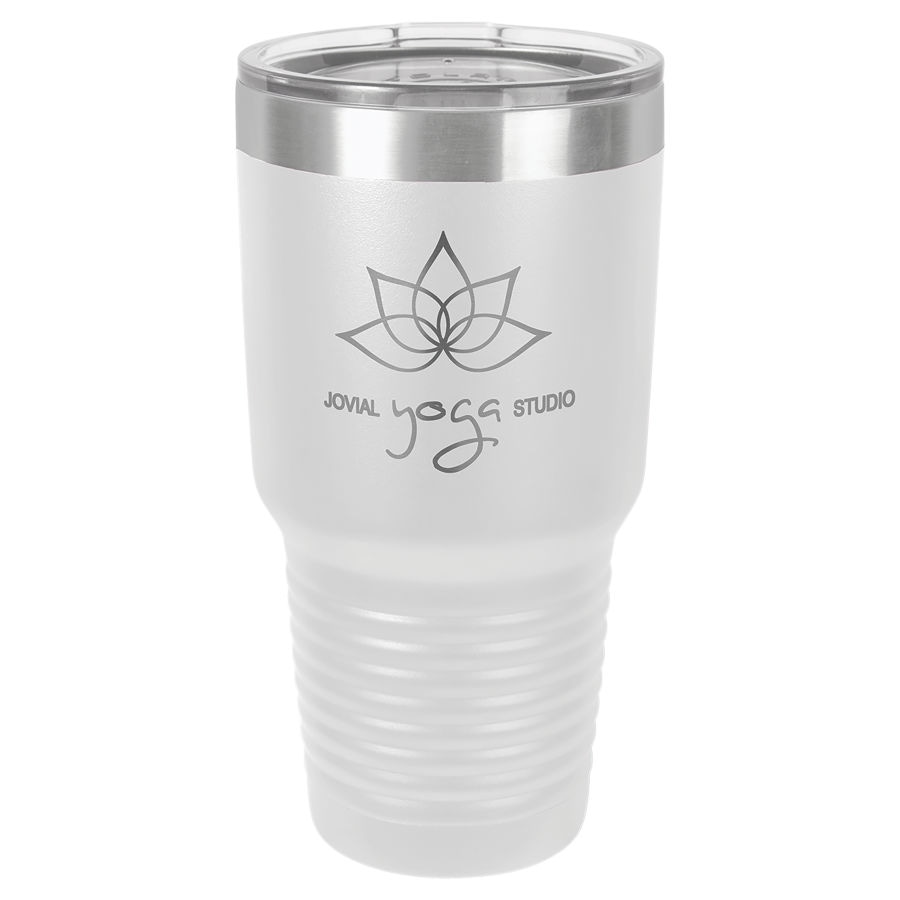 30 oz. Beyaz Ringneck Termos Bardak, Standart Kapaklı — görsel 1/2