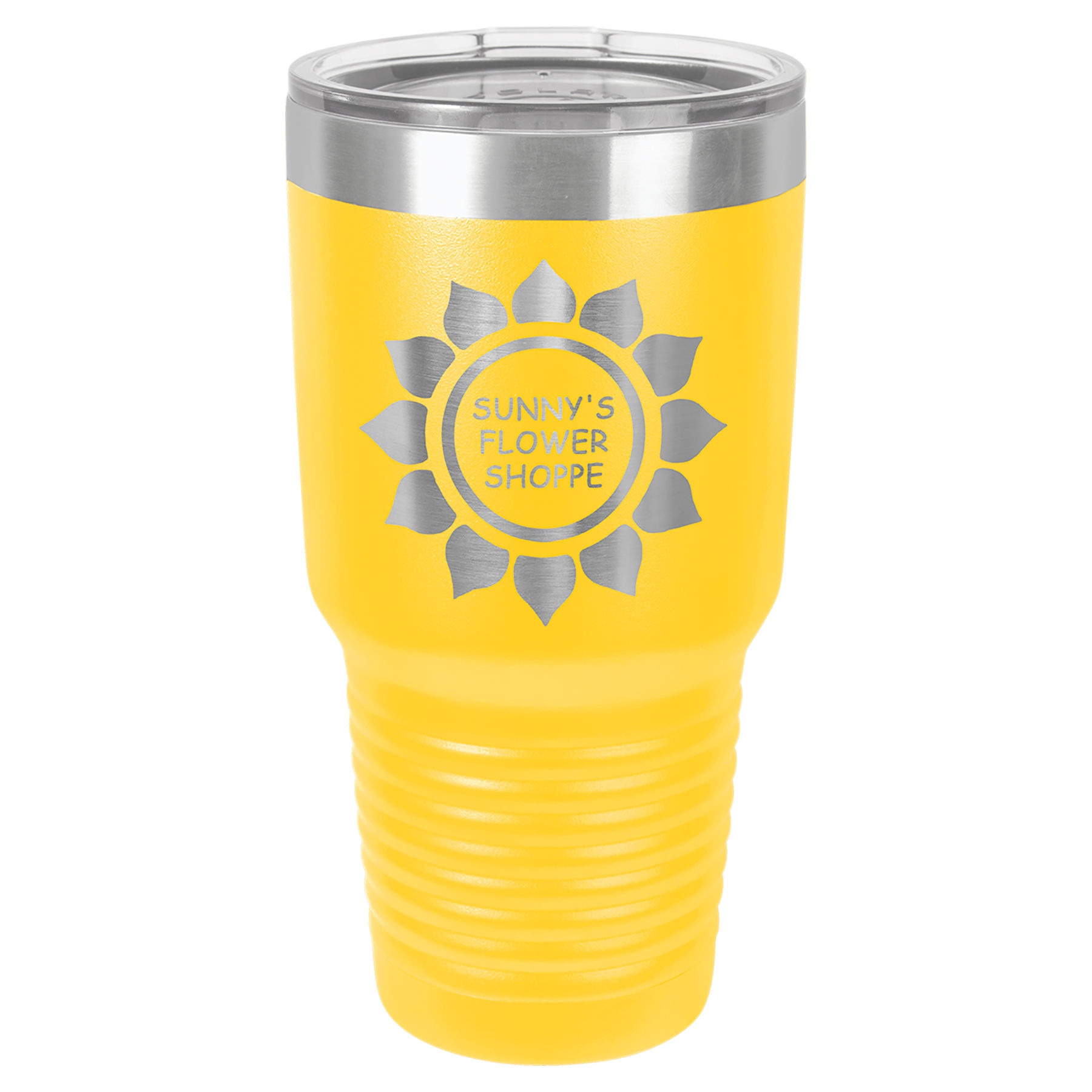 30 oz. Sarı Ringneck Termos Bardak, Standart Kapaklı — görsel 1/2