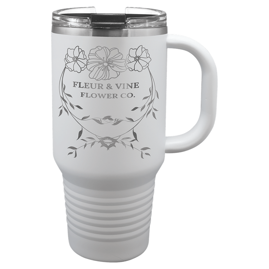 32 oz. Beyaz Seyahat Kupası