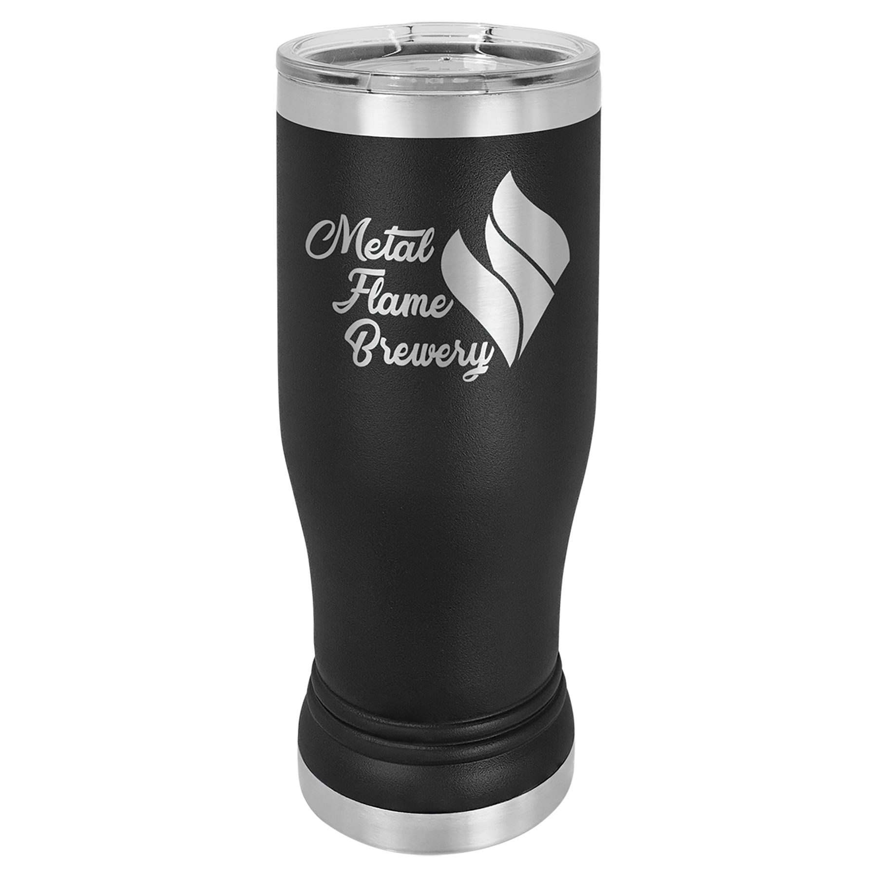 Şeffaf Kapaklı Bira Bardağı – Siyah / 14 oz — görsel 1/2