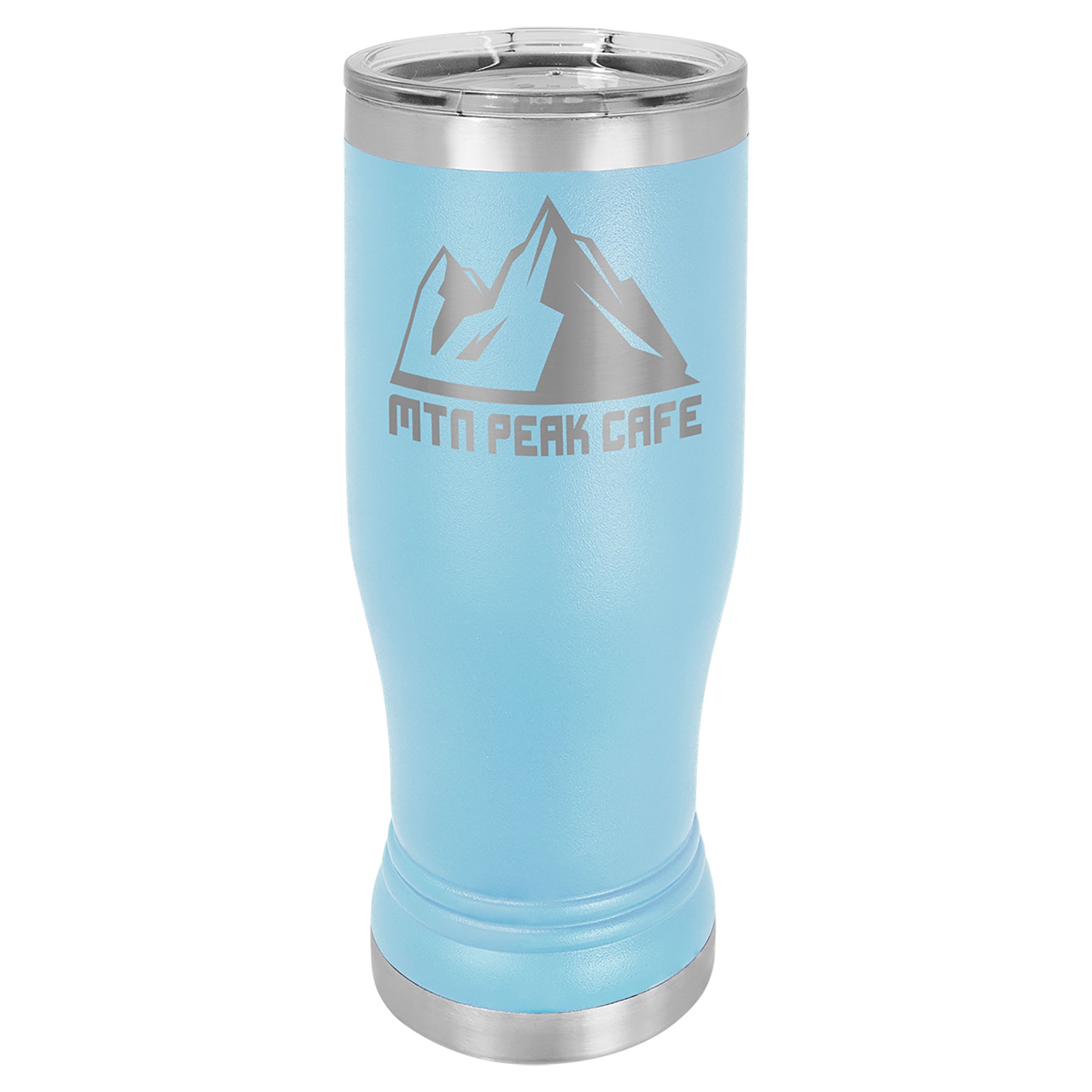 Şeffaf Kapaklı Bira Bardağı – Açık Mavi / 14 oz — görsel 1/2