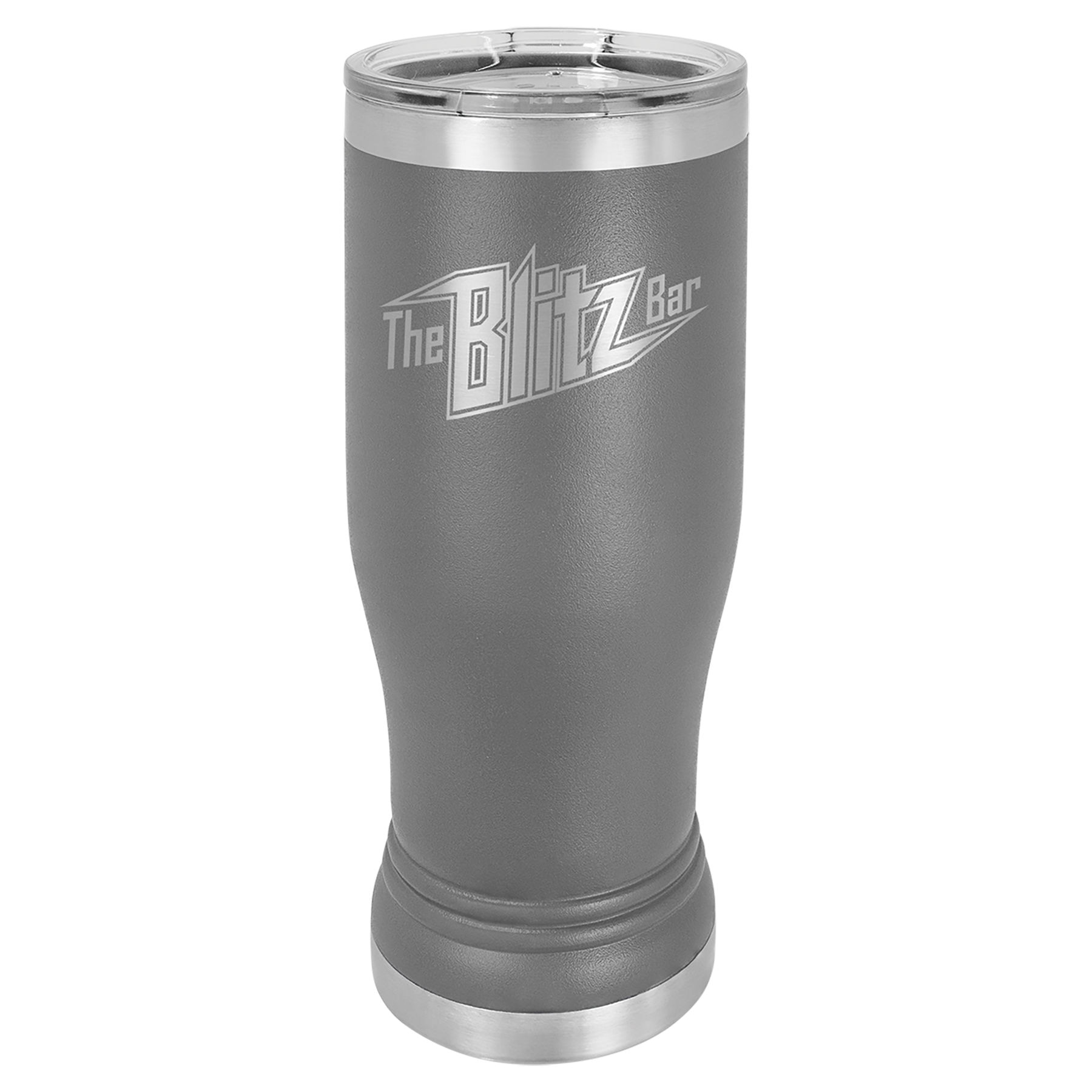Şeffaf Kapaklı Bira Bardağı – Koyu Gri / 14 oz — görsel 1/2