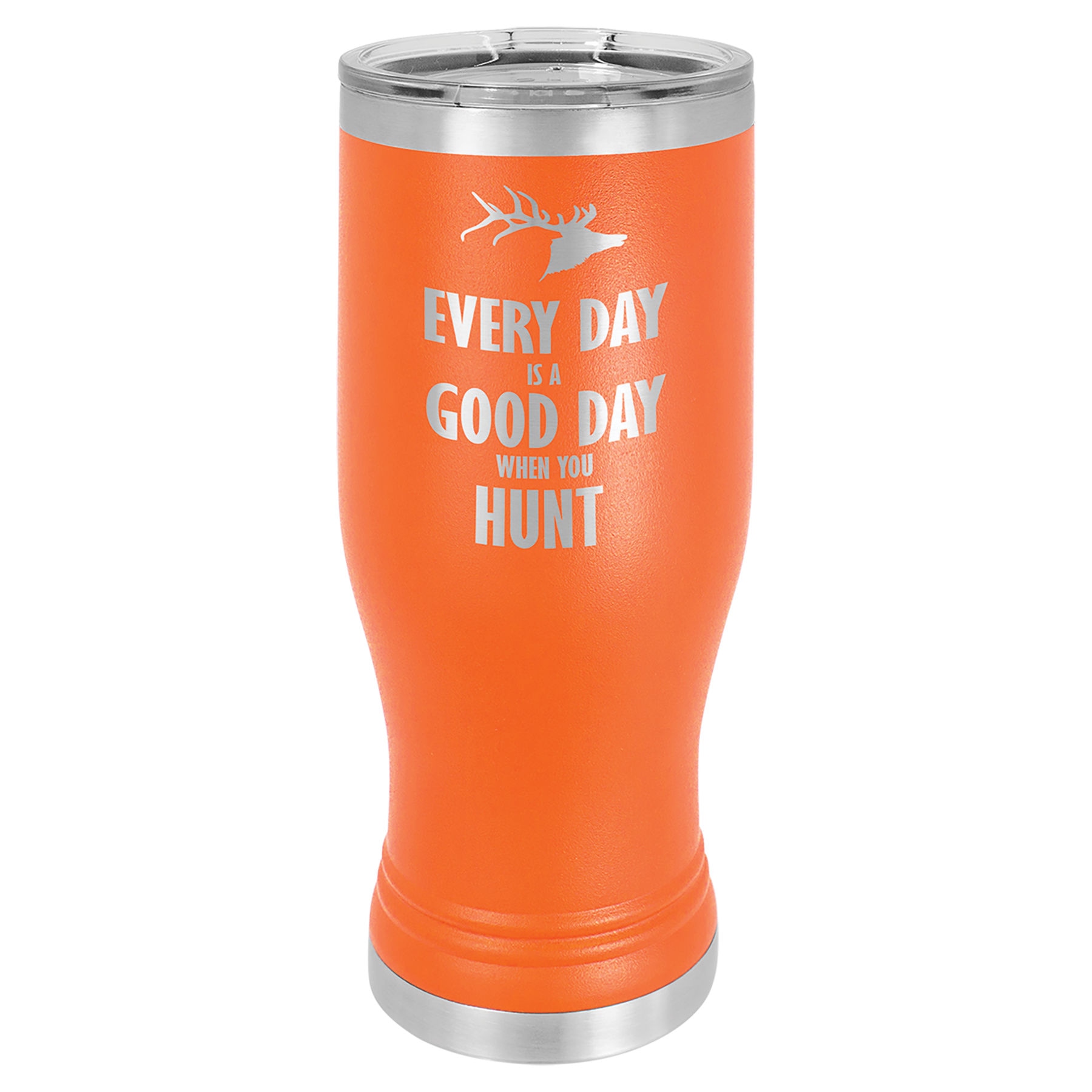 Şeffaf Kapaklı Bira Bardağı – Turuncu / 20 oz — görsel 1/2