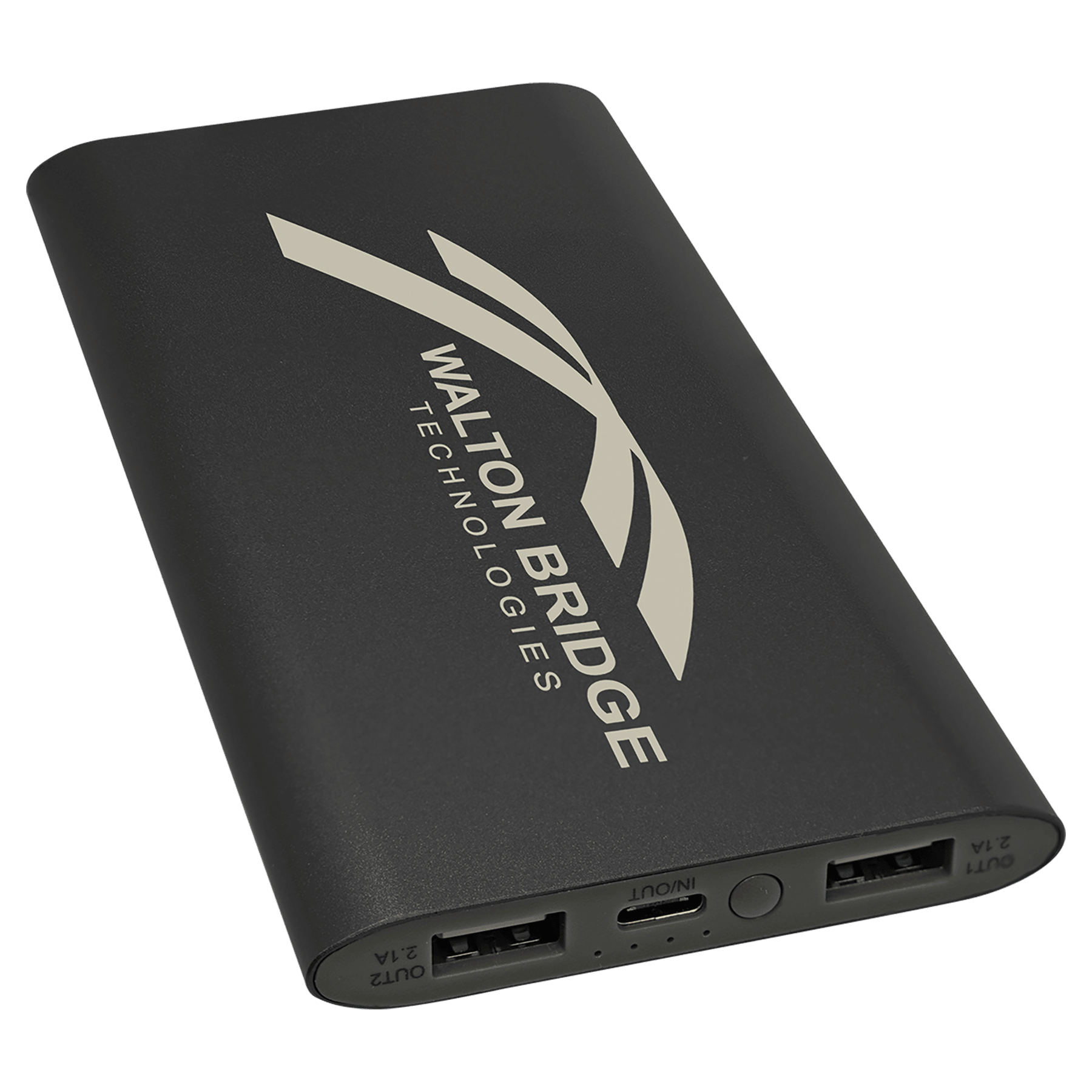 Siyah 8000MAH Taşınabilir Şarj Cihazı ve USB-C Kablolu Kablosuz Anodize Alüminyum Şarj Cihazı — görsel 1/6