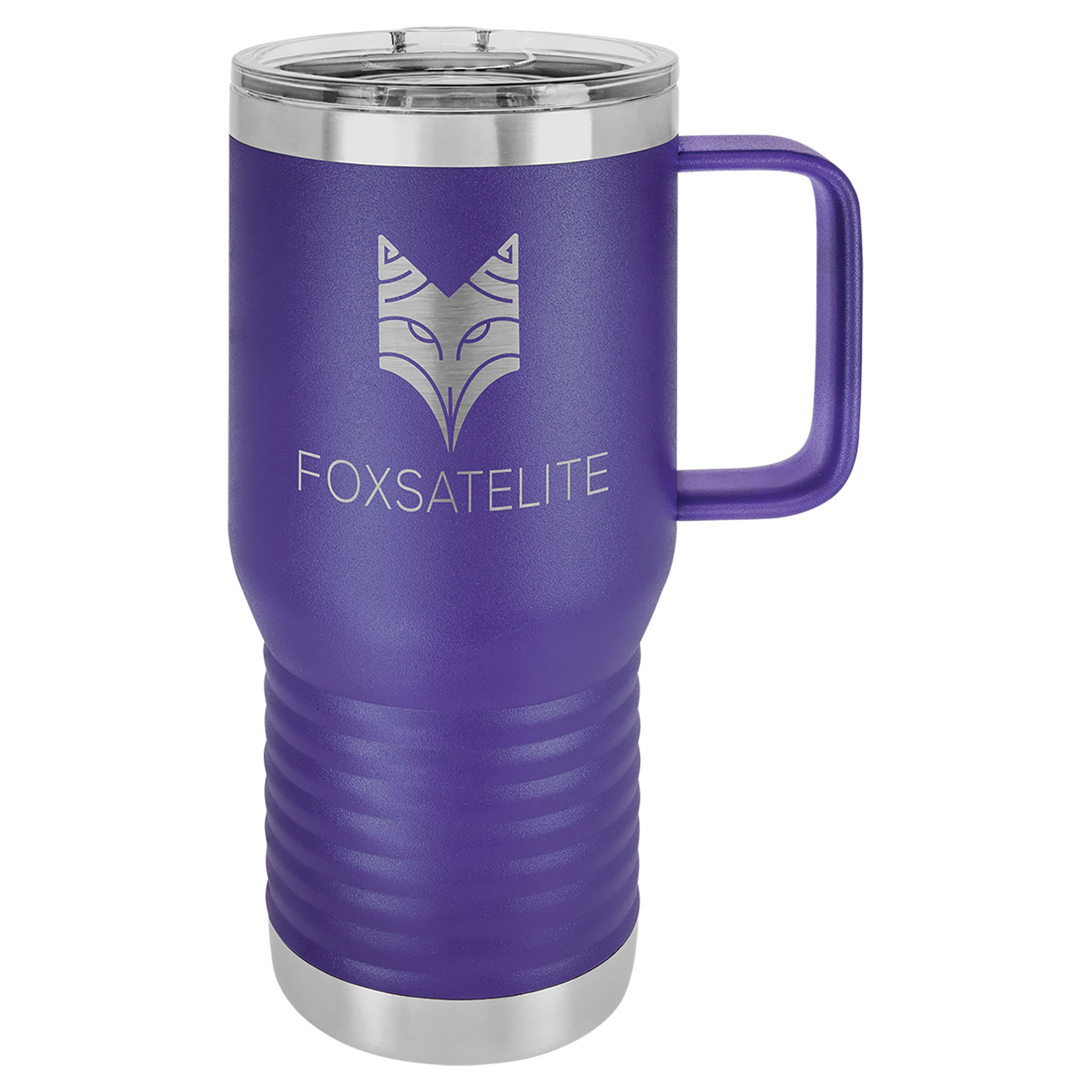 20 oz. Seyahat Kupası, Şeffaf Sürgülü Kapaklı – Mor — görsel 1/2