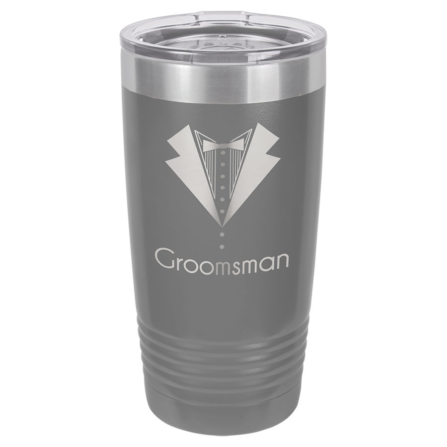 20 oz. Ringneck Termos Bardak, Standart Kapaklı – Koyu Gri — görsel 1/2