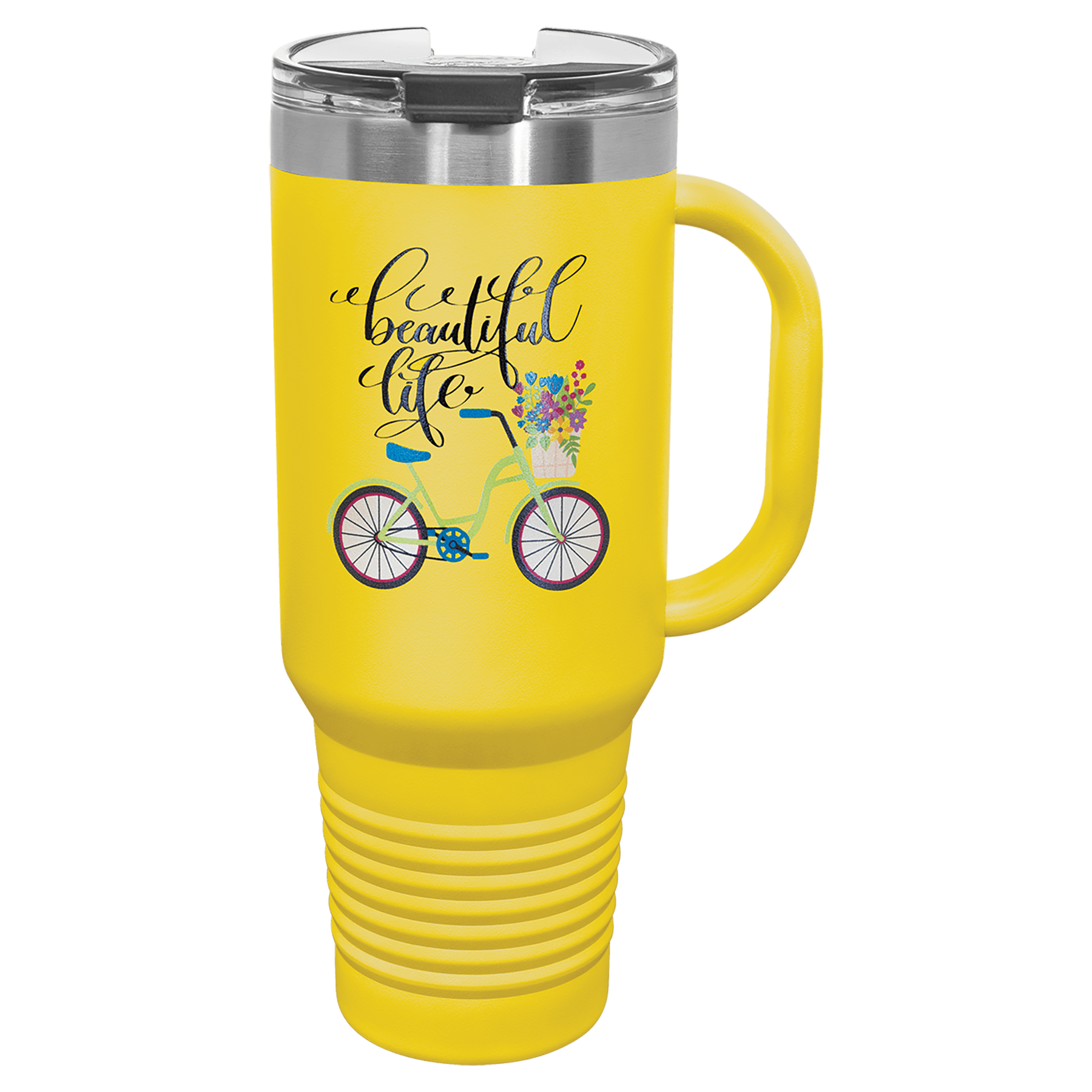 Sarı 40 oz. Pipetli ve Geçmeli Kapaklı Seyahat Kupası — görsel 1/7
