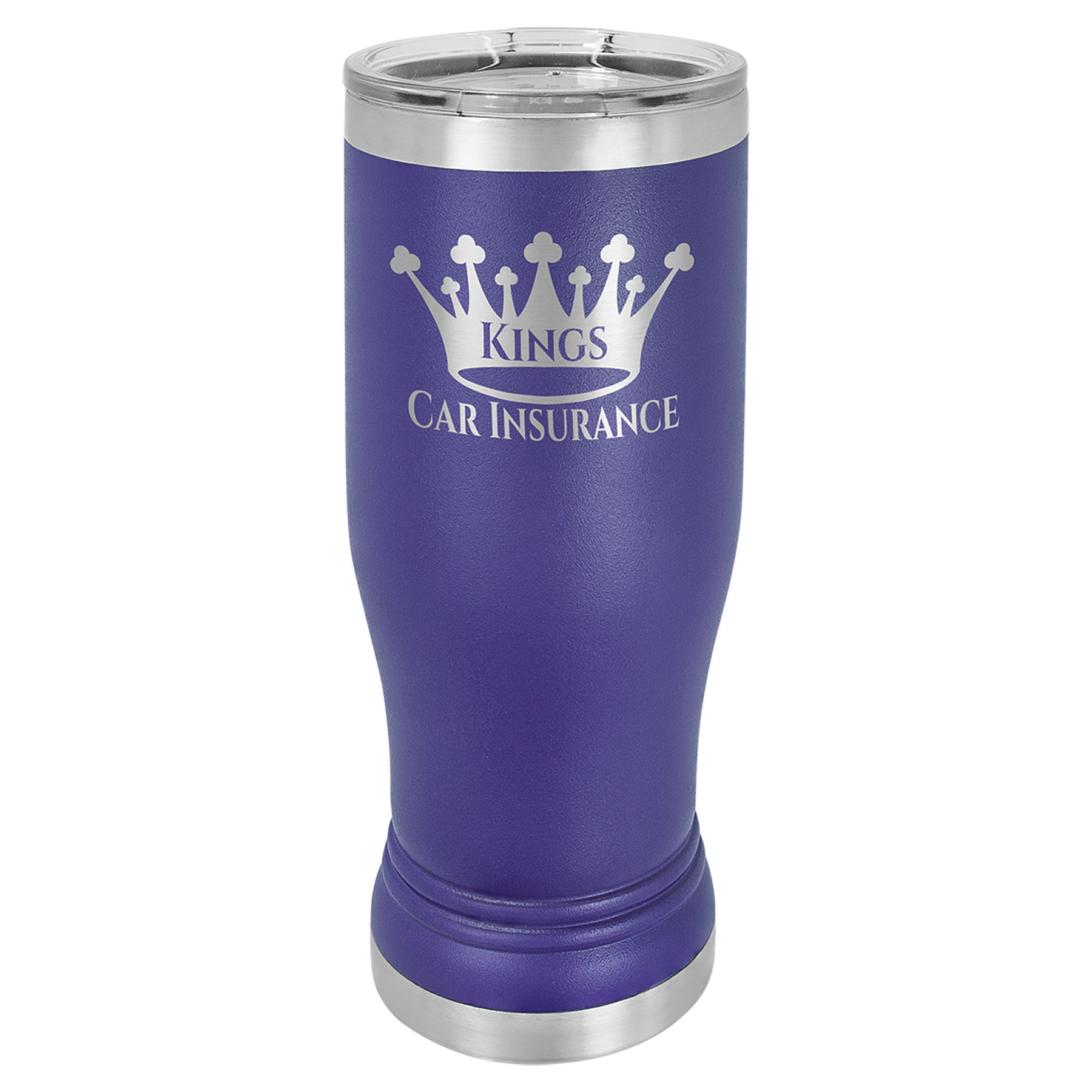 Şeffaf Kapaklı Bira Bardağı – Mor / 14 oz — görsel 1/2