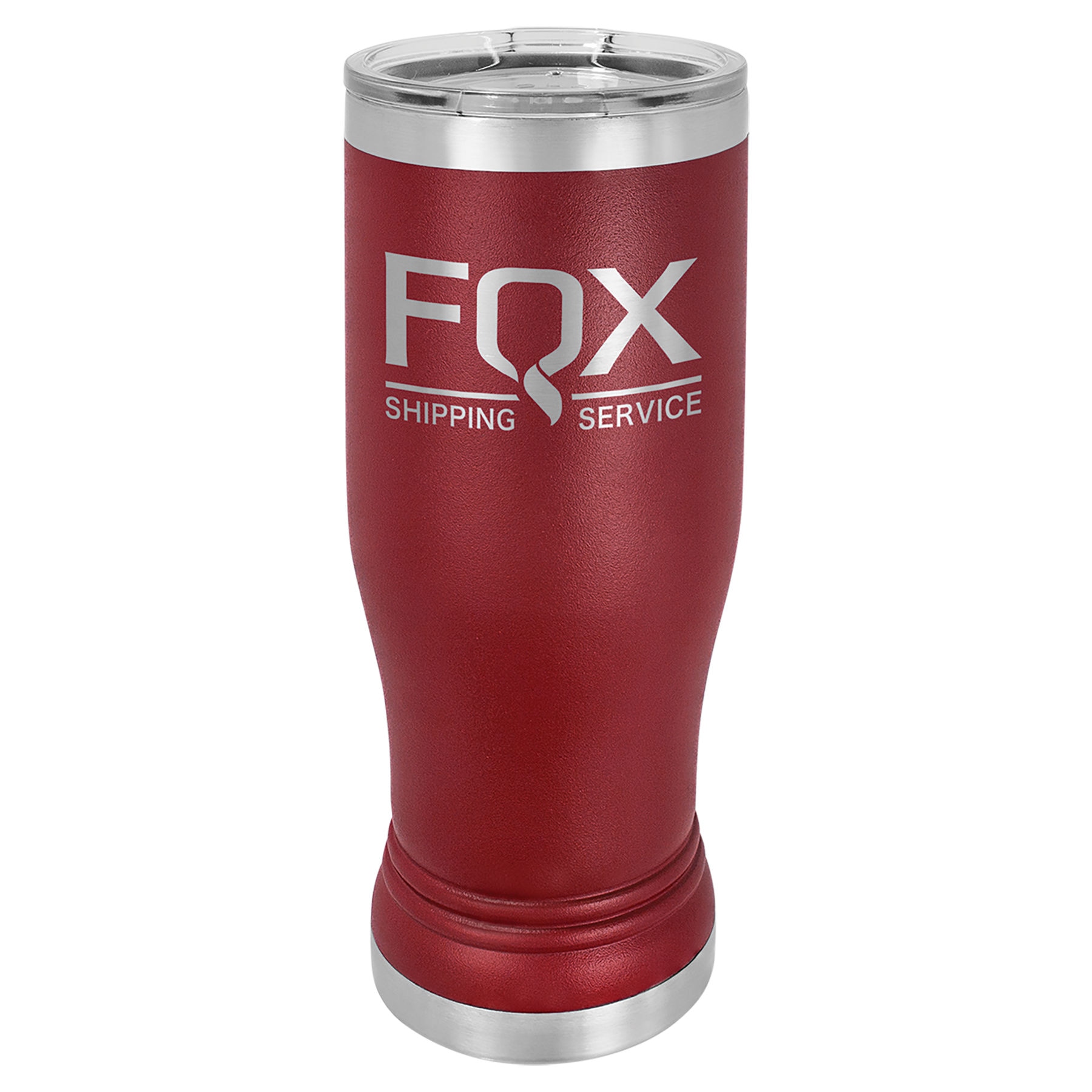 Şeffaf Kapaklı Bira Bardağı – Bordo / 14 oz — görsel 1/2