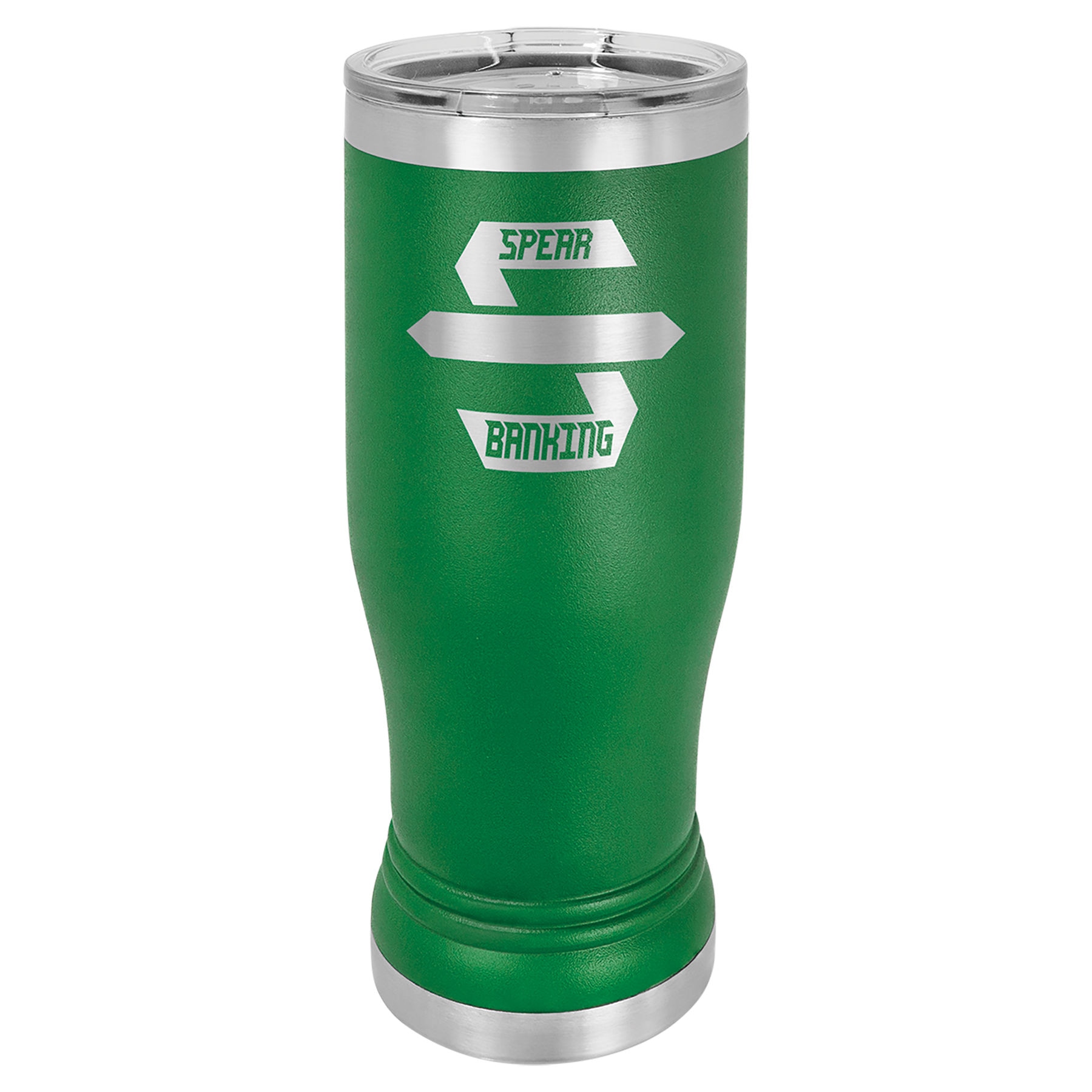 Şeffaf Kapaklı Bira Bardağı – Yeşil / 14 oz — görsel 1/2