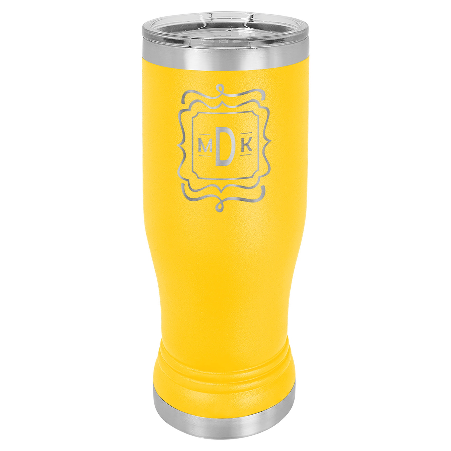 Şeffaf Kapaklı Bira Bardağı – Sarı / 14 oz — görsel 1/2