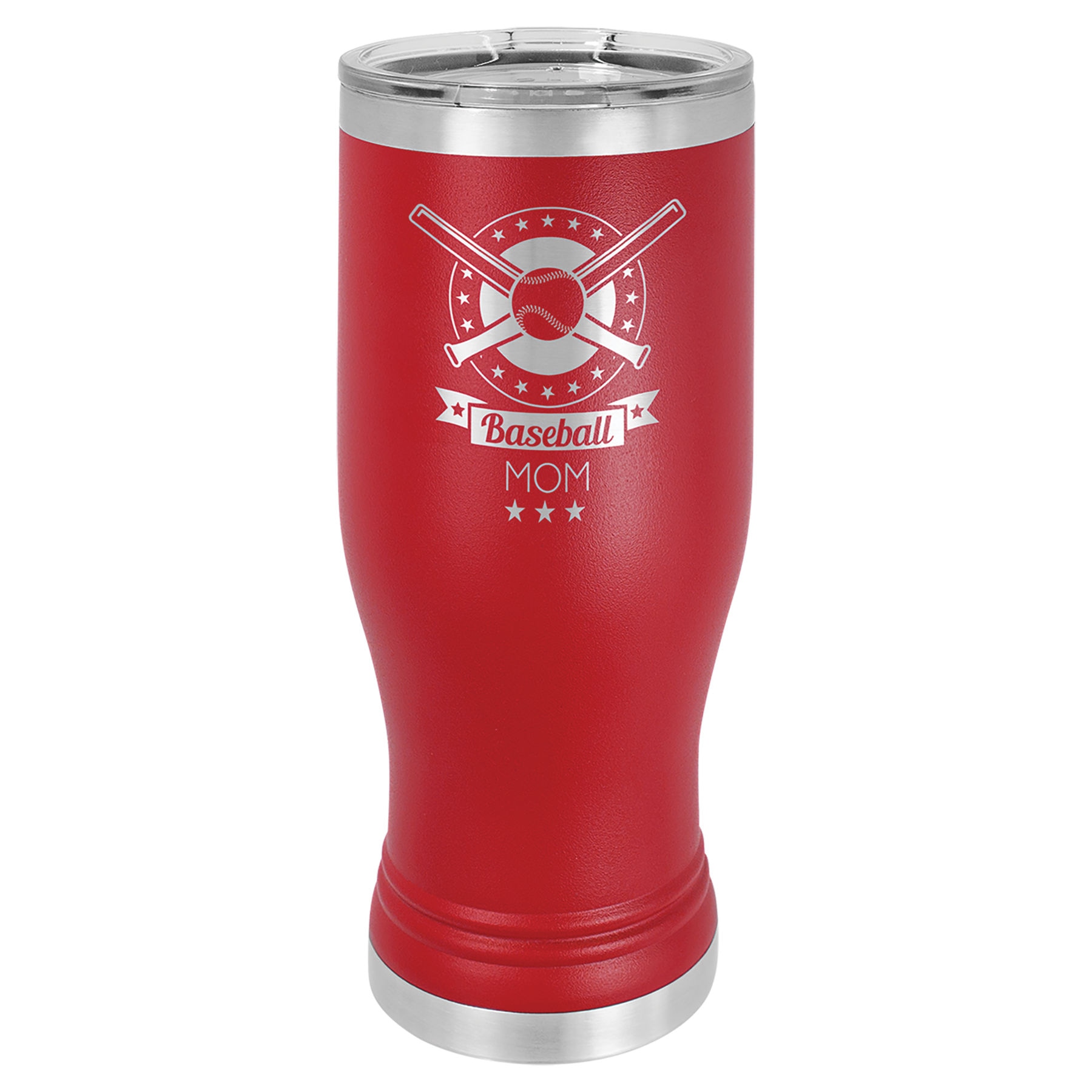 Şeffaf Kapaklı Bira Bardağı – Kırmızı / 20 oz — görsel 1/2