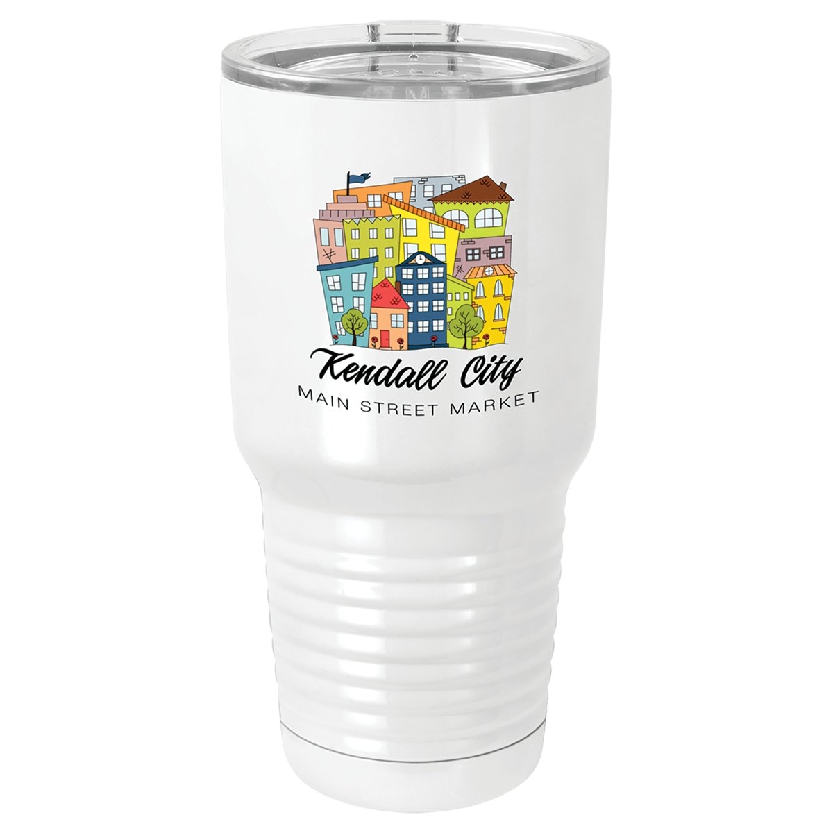 30 oz. White Vacuum Insulated Tumbler w/Lid
