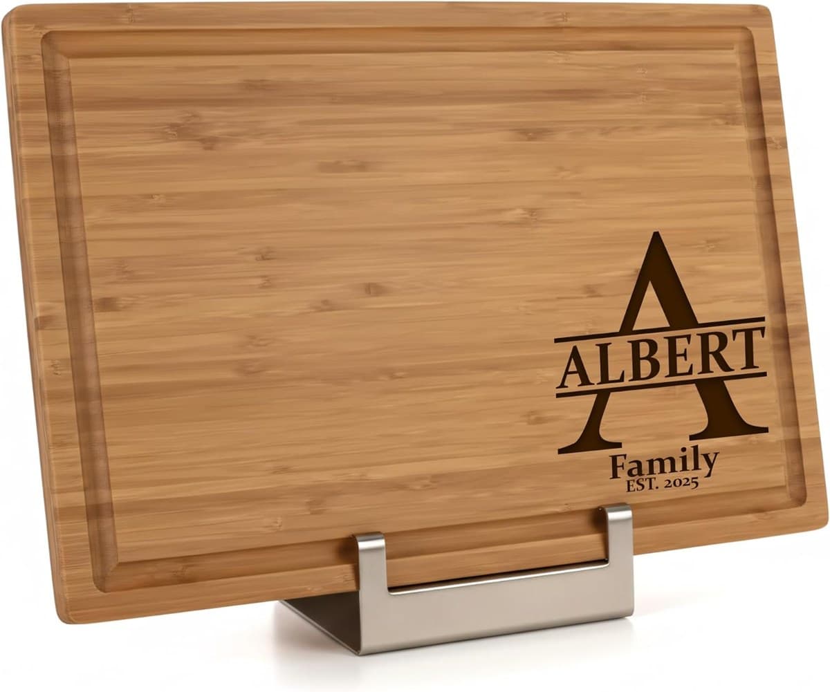 Personalized Bamboo Engraved Cutting & Charcuterie Board – 16 × 11 × 1 in