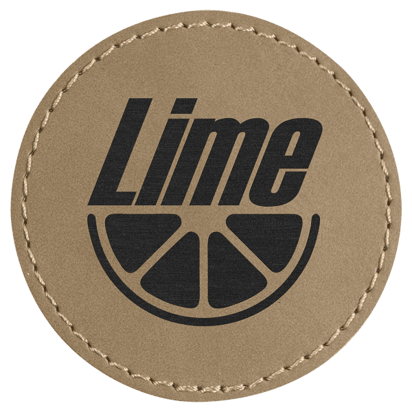 2 1/2" Round Light Brown Laserable Leatherette Patch with Adhesive