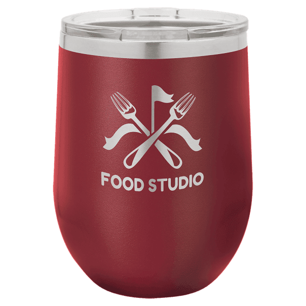 Stemless Wine Tumbler with Standard Lid – 12 oz. / Maroon