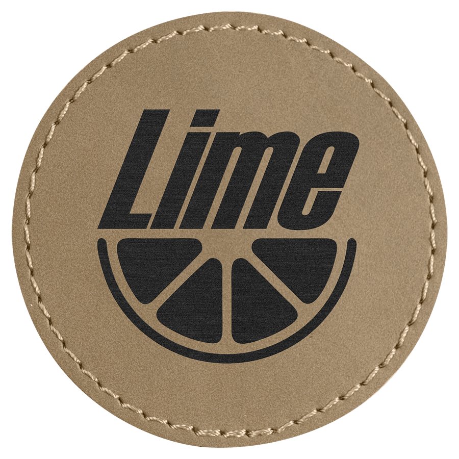 2 1/2" Round Light Brown Laserable Leatherette Patch with Adhesive