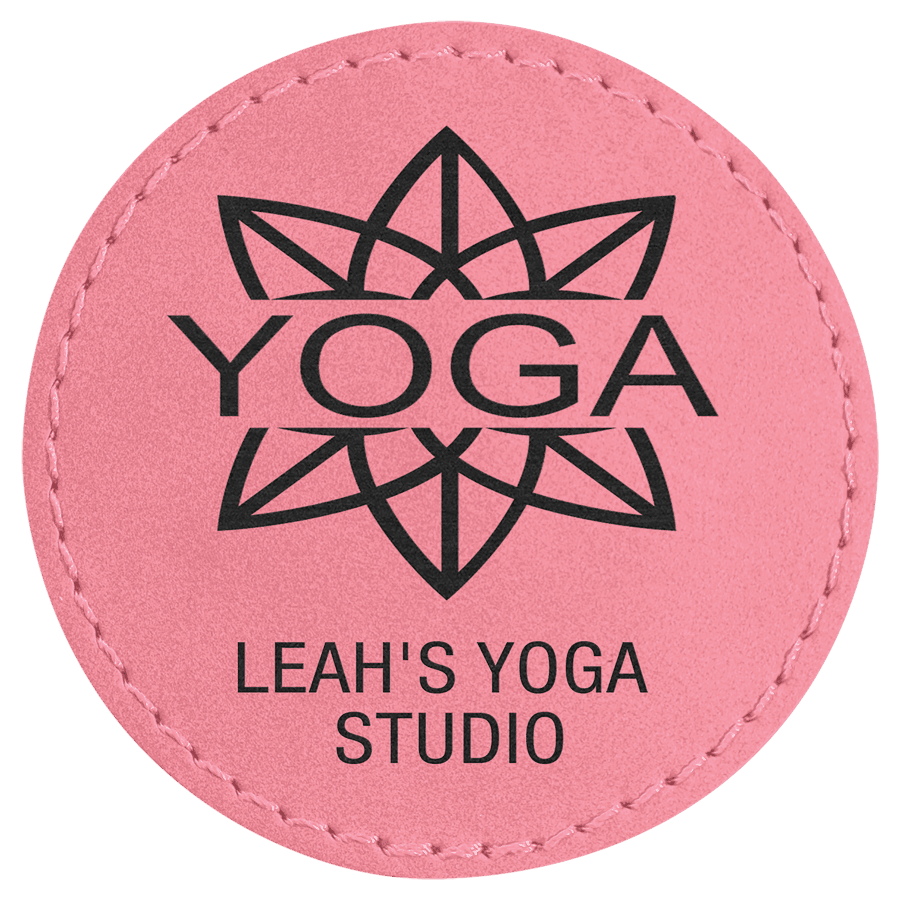 2 1/2" Round Pink Laserable Leatherette Patch with Adhesive