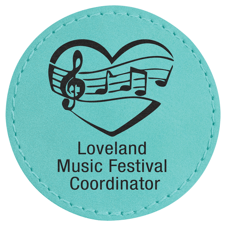 2 1/2" Round Teal Laserable Leatherette Patch with Adhesive