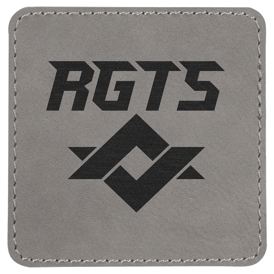 3" x 3" Kare Suni Deri Patch, Yapışkanlı – Gri