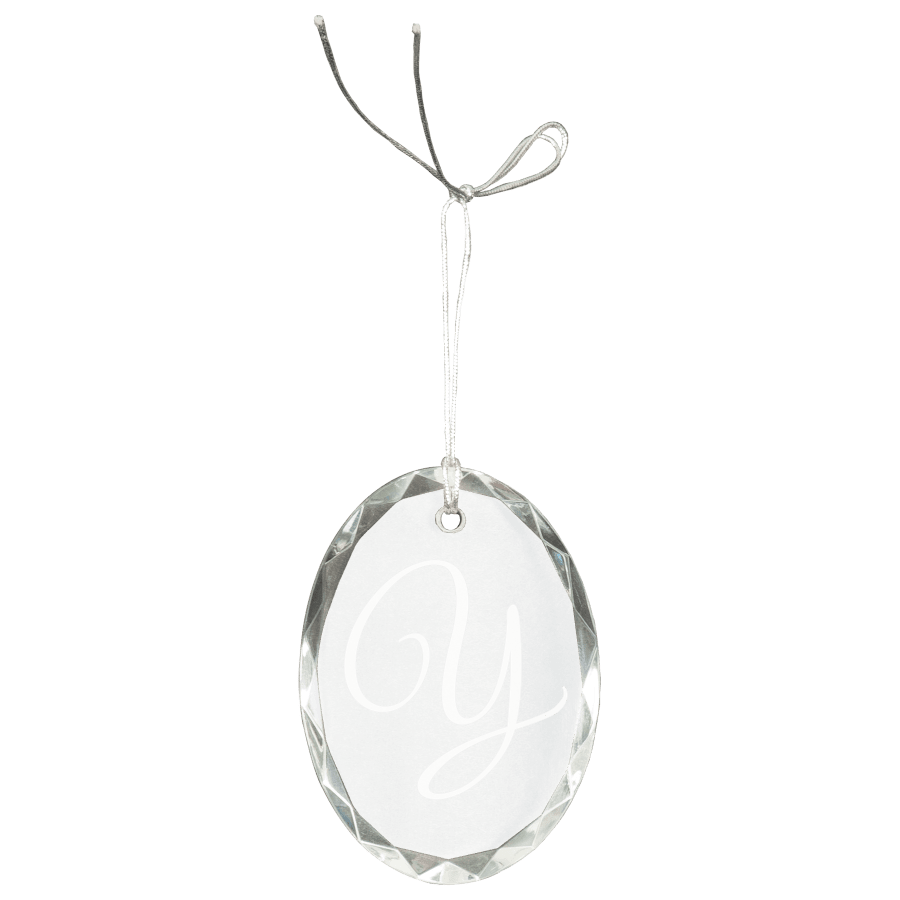 3" Crystal Faceted Oval Ornament