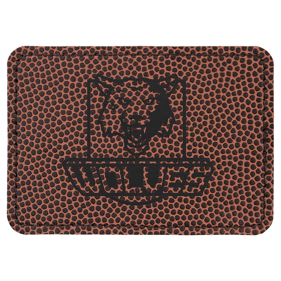 3 1/2" x 2 1/2" Dikdörtgen Suni Deri Patch, Yapışkanlı – Amerikan Futbolu