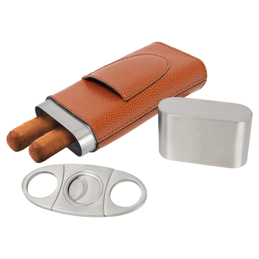 Leatherette Cigar Case with Cutter – Basketball