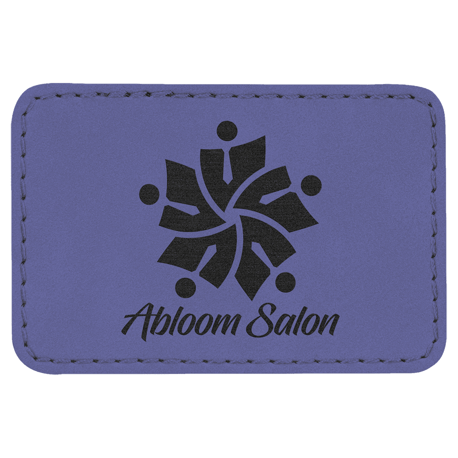 3" x 2" Rectangle Purple Laserable Leatherette Patch with Kota Pro Adhesive