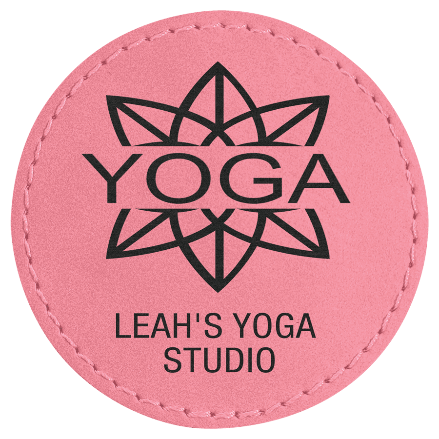 2 1/2" Round Pink Laserable Leatherette Patch with Kota Pro Adhesive