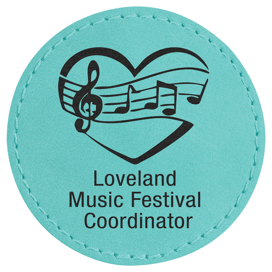 2 1/2" Round Teal Laserable Leatherette Patch with Kota Pro Adhesive