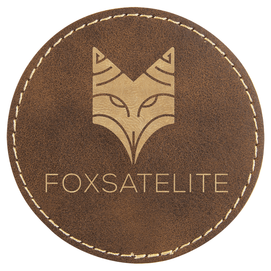 3" Round Rustic/Gold Laserable Leatherette Patch with Kota Pro Adhesive