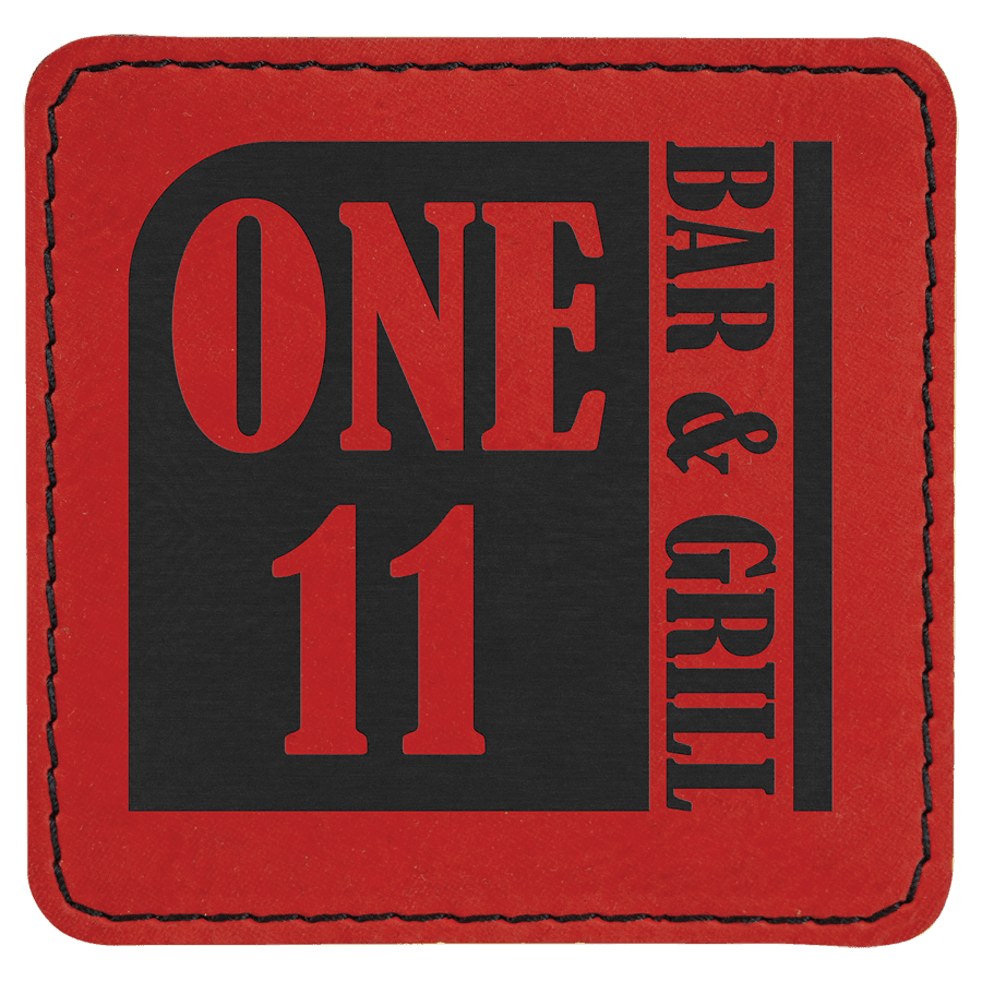3" x 3" Kare Suni Deri Patch, Kota Pro Yapışkanlı – Kırmızı