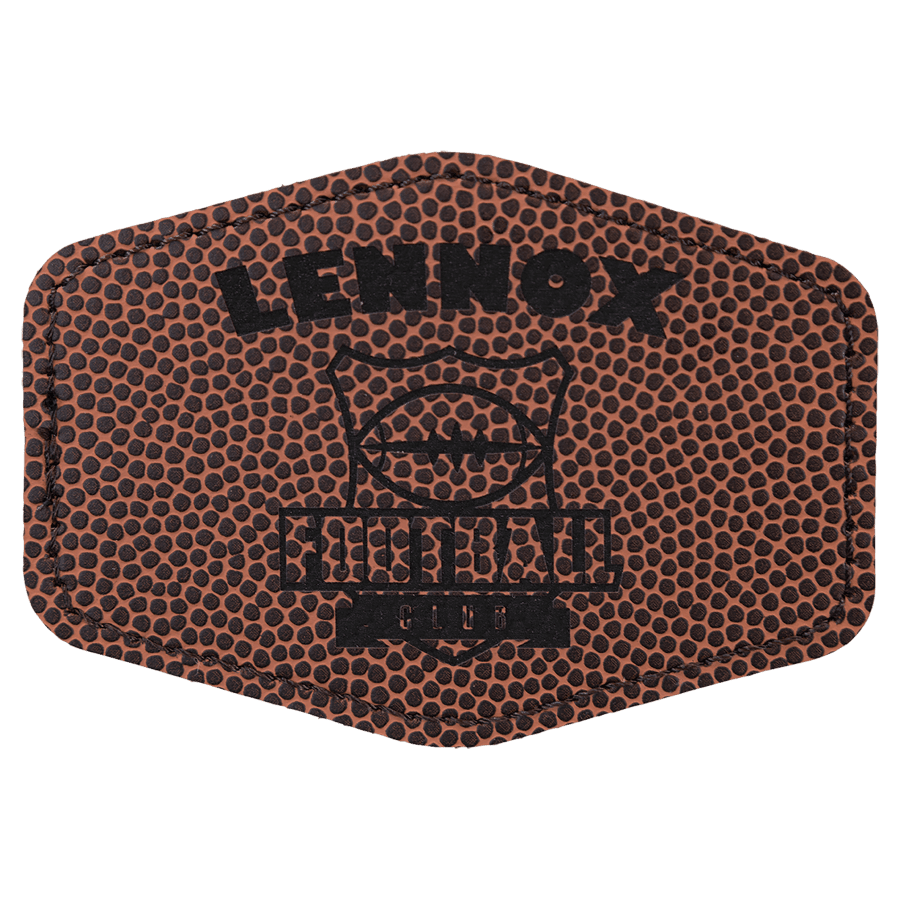 3 1/2" x 2 1/2" Altıgen Suni Deri Patch, Kota Pro Yapışkanlı – Amerikan Futbolu