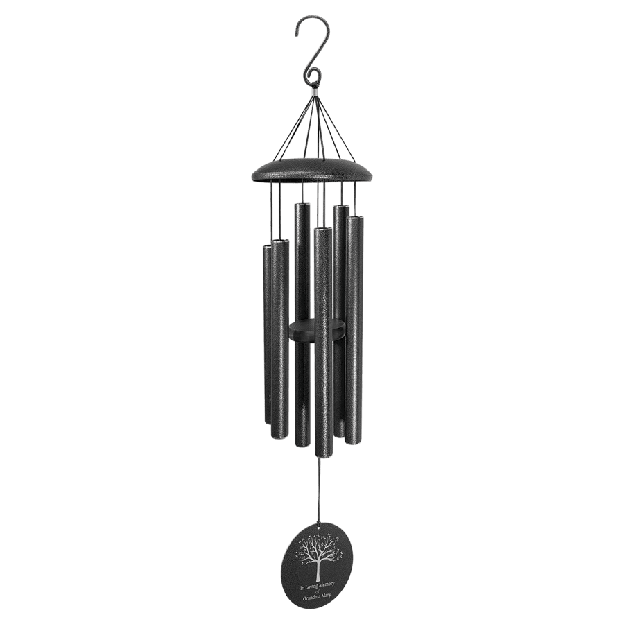 36" Black Powder Coated Aluminum Wind Chime