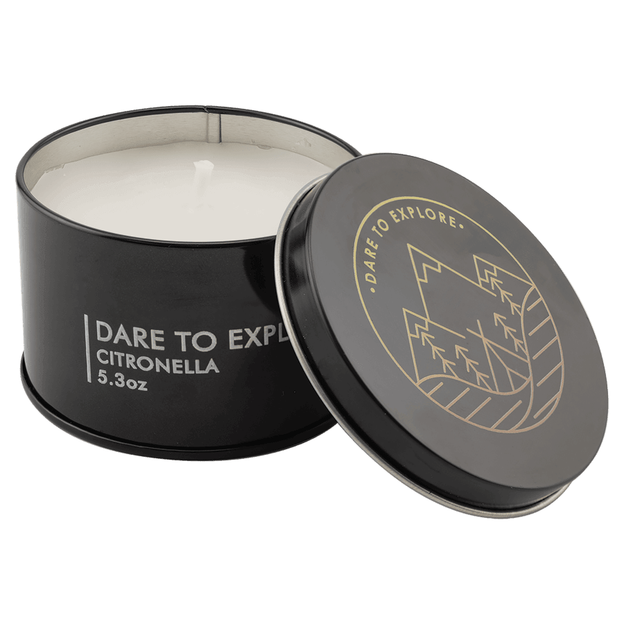 5.3 oz. Siyah Metal Tenekede Kokulu Mum – Sitronella