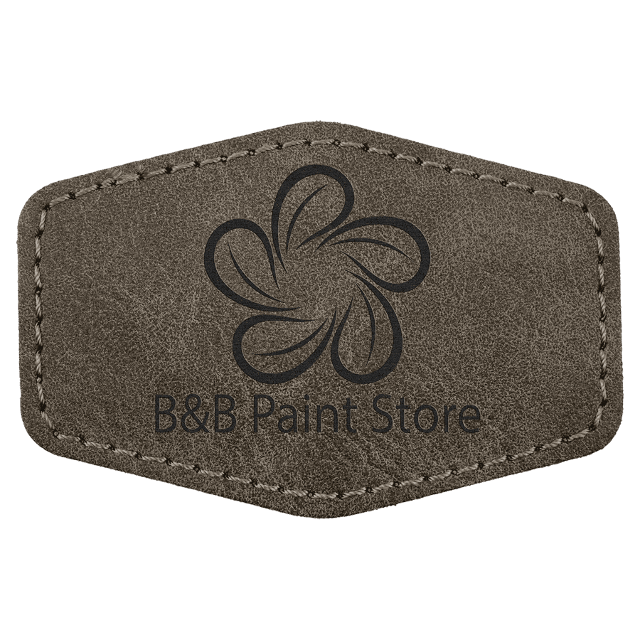 3" x 2" Dark Gray Premier Laserable Leatherette Hex Patch with Kota Pro Adhesive - Creekside Collection