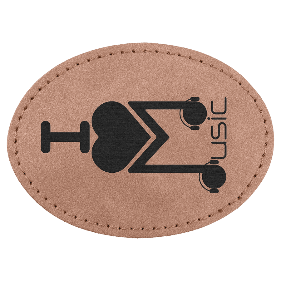 3 1/2" x 2 1/2" Oval Premier Suni Deri Patch, Kota Pro Yapışkanlı, Creekside Koleksiyonu – Pudra